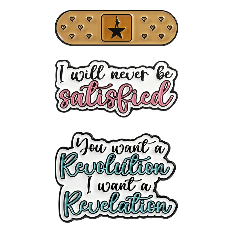 

Band-Aid Star Logo Enamel Pins Retro Musical Theater Revelation I Will Never Be Satisfied Brooch Lapel Badge Jewelry Friend Gift