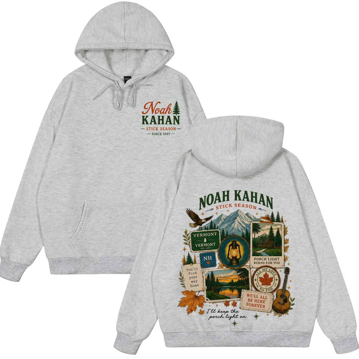 Noah Kahan The Great Divide Tour 2026 Grafikdruck-Hoodie für Herren und Damen, Hip-Hop-Sweatshirt mit langen Ärmeln, lässiger, übergroßer Pullover – Detail 4