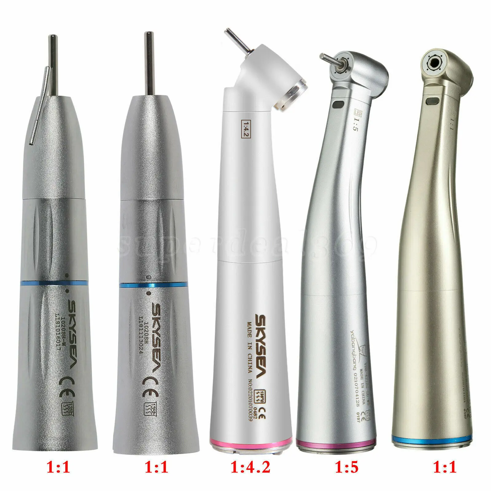 

Dental 1:1 1:5 1:4.2 LED Light Fiber Optic Contra Angle/Straight Handpiece External Spray/Inner Spray Fit NSK Kavo