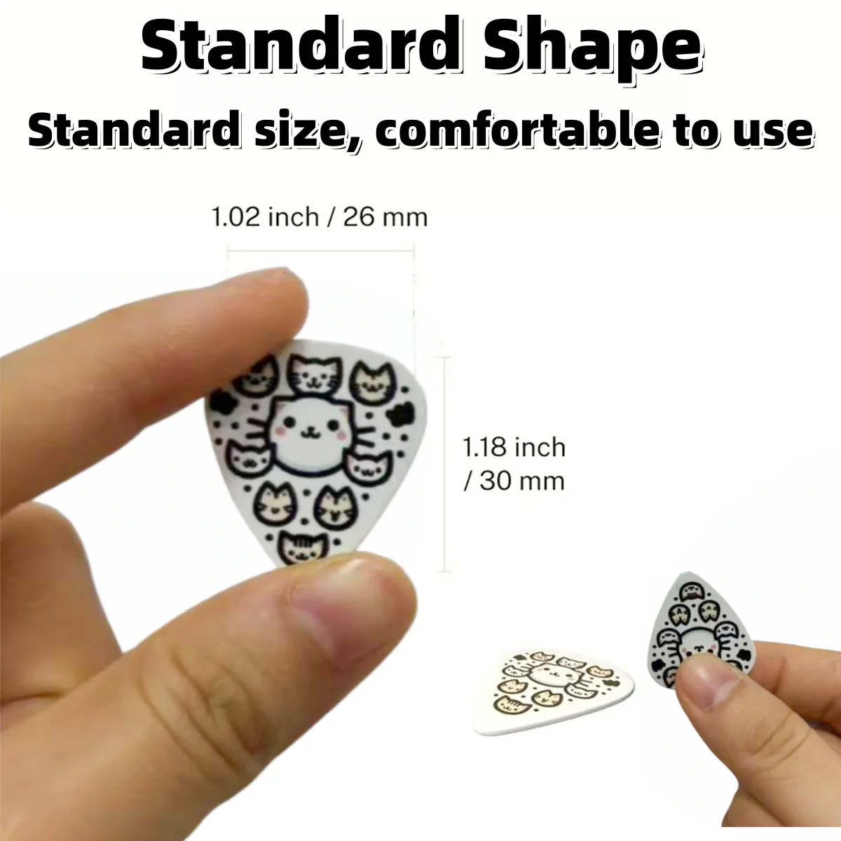 Miwayer 6 قطع من أعواد الجيتار الأصلية "رأس القطط" / مع حافظة سلسلة المفاتيح/لملحقات الجيتار الموسيقيين