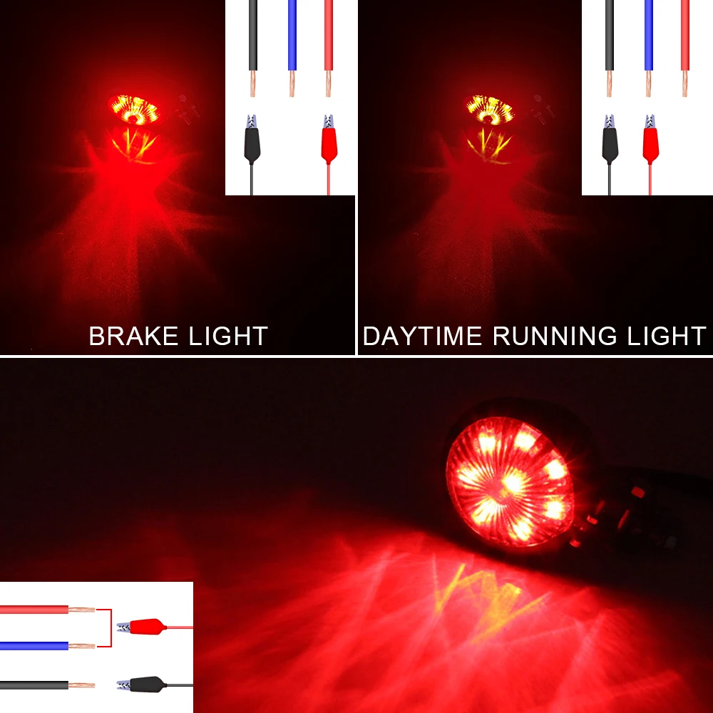 12V Taillights Motorcycle Brake Light LED Motorbike Stop Rear Tail Lamp Red Indicator Blinker ATV UTV Dirt Pit Bike Accessories