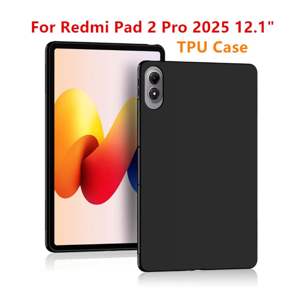 

Silicone Case For Xiaomi Redmi Pad 2 Pro 2025 12.1 inch Soft TPU Back Cover Funda for RedMi Pad 2 Pro Pad2 Pro 12.1"Tablet Shell