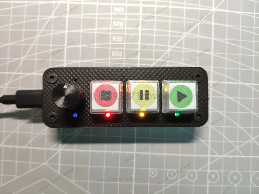 LY-QLAB Media Controller Professional 3‑Key Knob Media Keyboard For Music Playback Drive‑Free Replacement Accessory