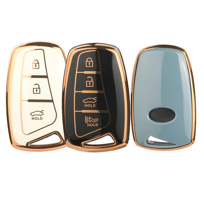 เคสกุญแจรีโมทรถยนต์ TPU ยี่ห้อ Jingyuqin สำหรับ Hyundai Solaris ix35 ix45 Accent Elantra Santa Fe