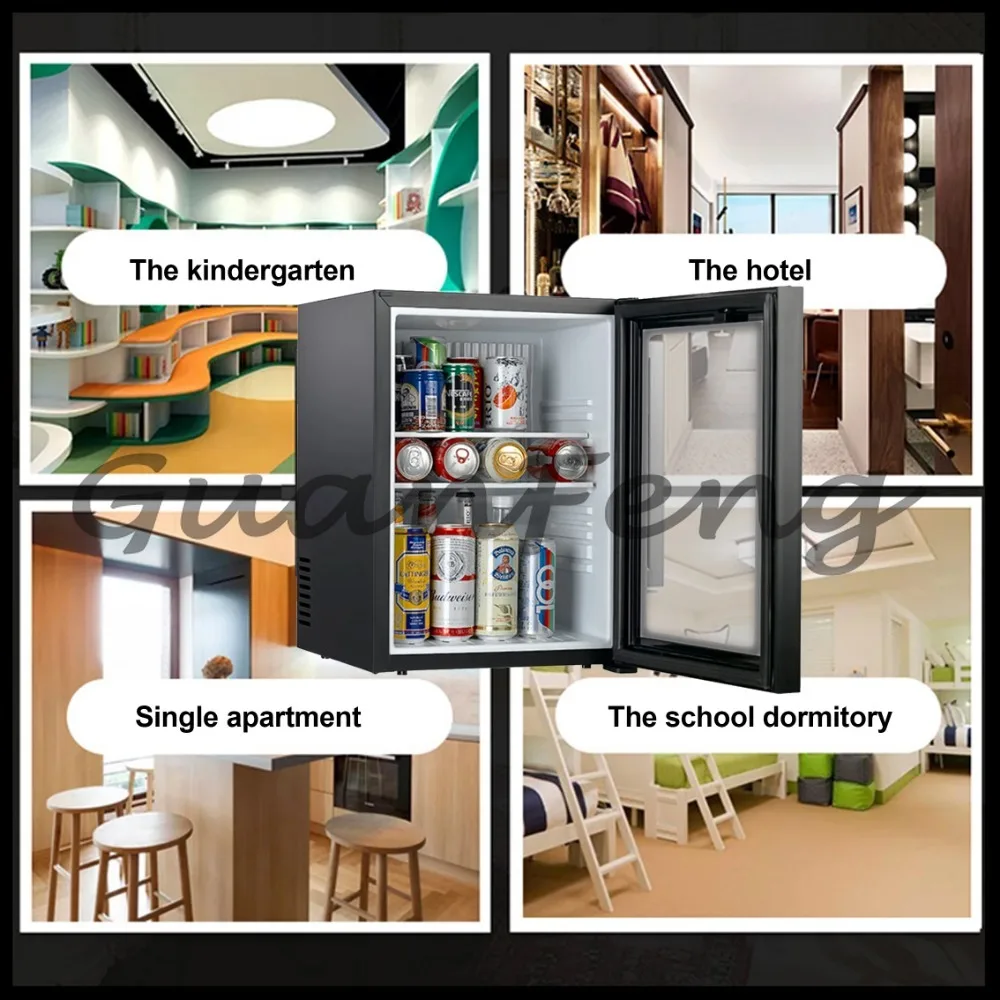 40L No Noise mini compact refrigerator domestic small refrigerator with glass door