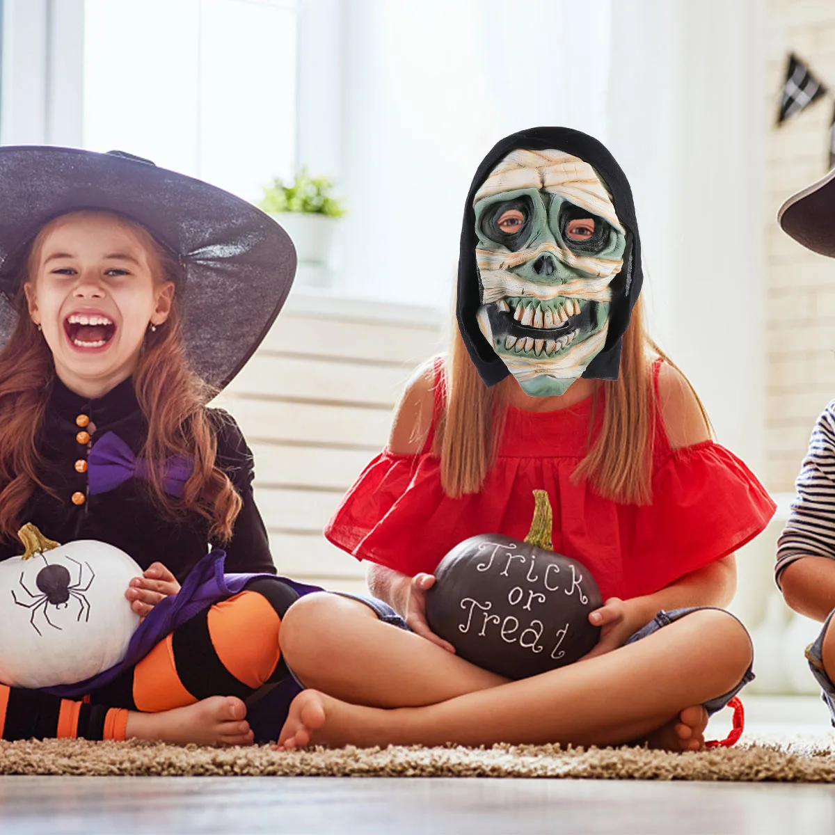 Halloween Horror Masker Eng Kwaad Gezicht Kostuum Groene Kleur Volledige Kleding Volwassen Grootte Wearable Party Props Schoonheid Speelgoed