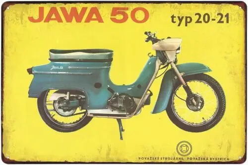 Metal sign - motorcycle Jawa 50 Type 20-21 (period advertisement) Aluminum