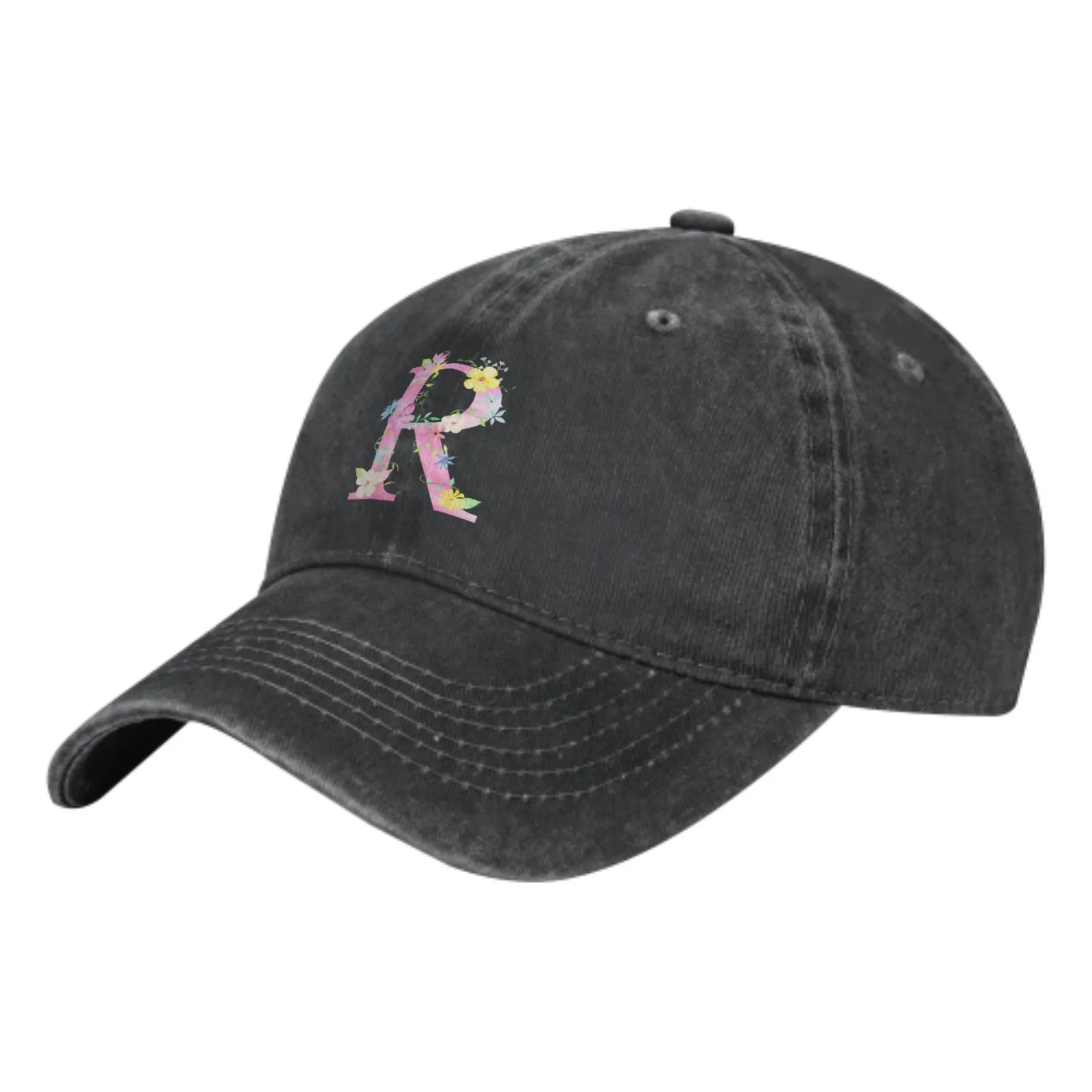 

Pink Letter R Pure Cotton Baseball Cap Fashion Adult Snapback Cap Men Women Four Seasons Adjustable Hat For Outdoor Running Gift