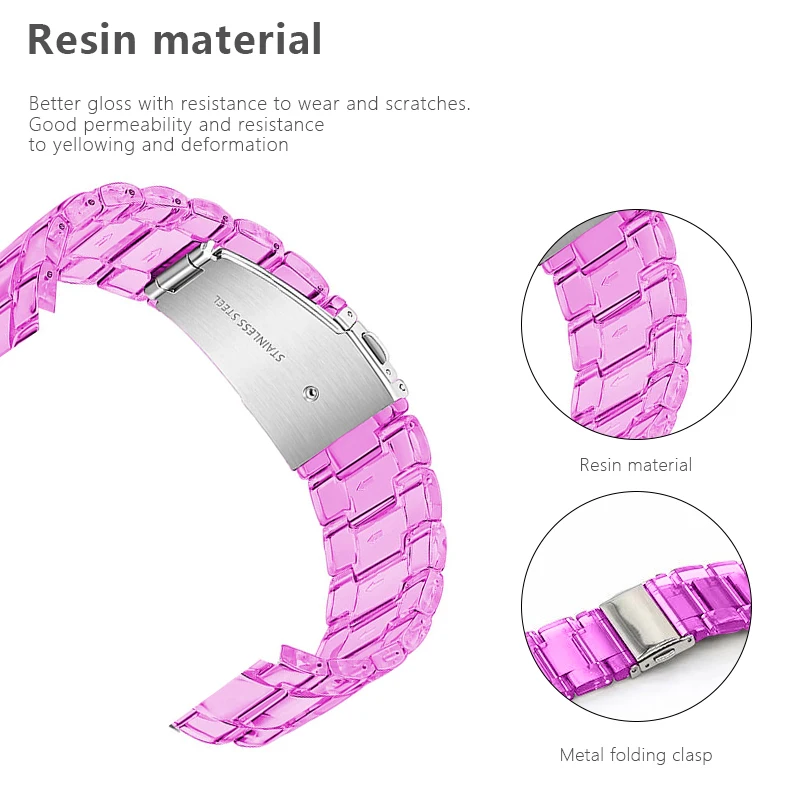 Newest Transparent Resin Strap for Fitbit  Versa 3 4 Lite Sense for Fitbit Versa2 Smartwatch Bracelet Watchband Accessories