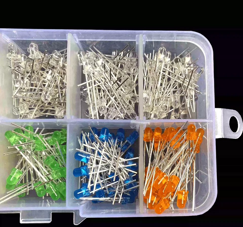1box 300pcs Transparent Cover LED Light Emitting Assorted Set F3 Mm Led Kit Colour Green Blue Orange Red Yellow Mix Clour 