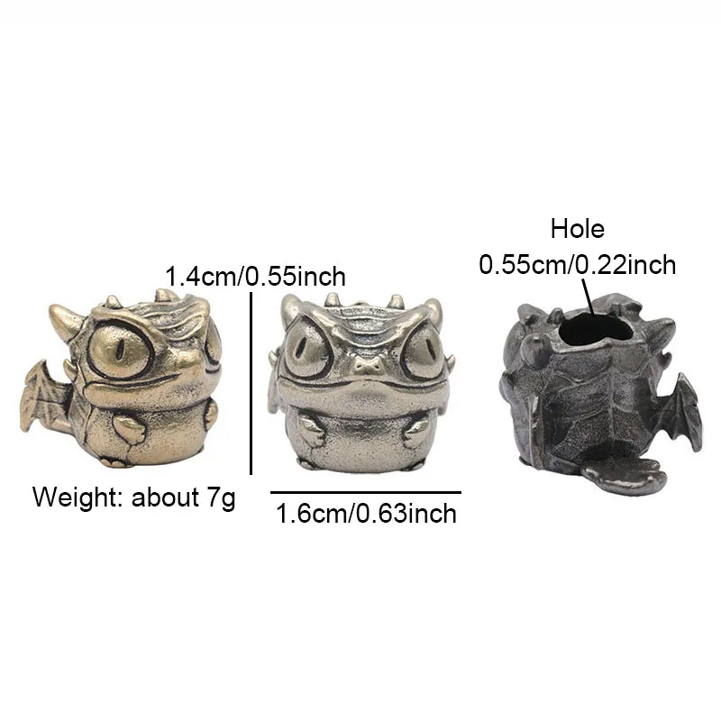 Cute Lizard Brass Knife Beads EDC Outdoor Paracord Handmade DIY Bracelets Accessories Umbrella Rope Woven Lanyard Pendants ﻿