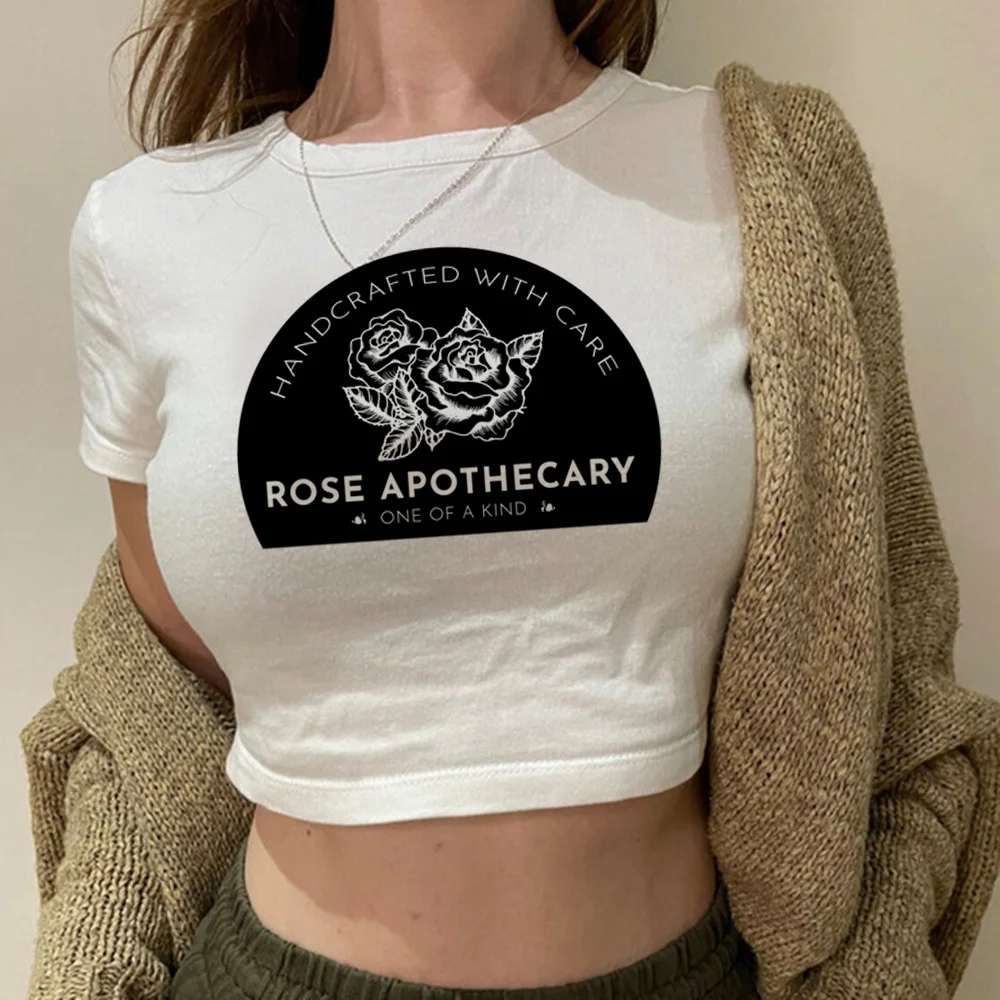 Rose Apothecary Handcrafted With Care 90s aesthetic fairy grunge crop top Female korean fashion goth graphic tee t-shirts