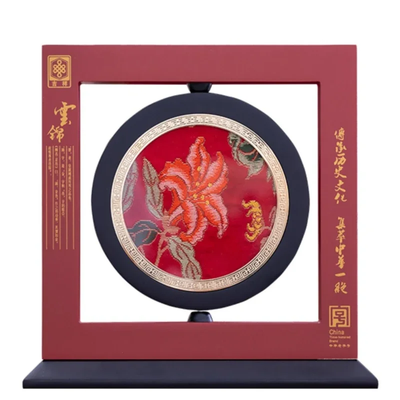 

Chinese Yuanxian embroidery Suzhou embroidery table handicraft ornament gift box