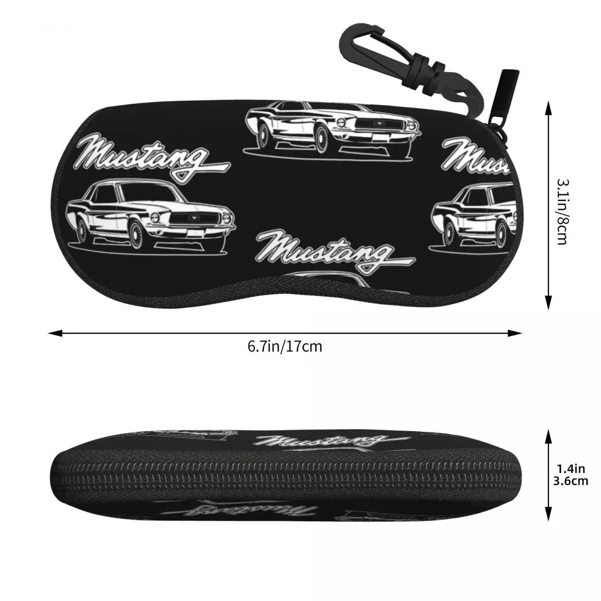 Ford Mustang First Generation 1965 Shell Glasses Case Protector Sunglasses Box Women Men Soft Eyeglass Bag Pouch