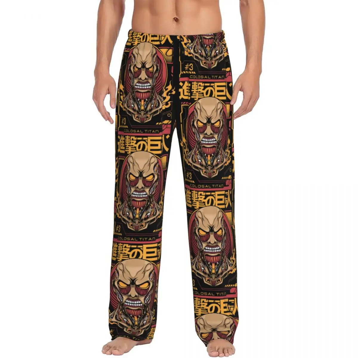 calcas-de-pijama-personalizadas-attack-on-titan-masculinas-desenho-animado-gigante-aterrorizante-roupa-de-dormir-confortavel-com-bolsos