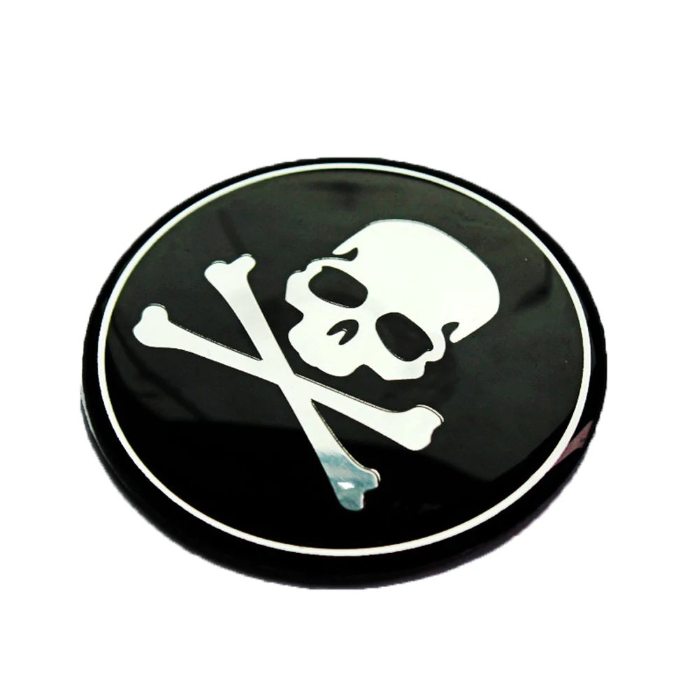 4pcs Universal Car Tire Decorative Cover Car Skull Styling Wheel Center Cover Car 56mm Rim Center Caps Auto Exterior Accessories