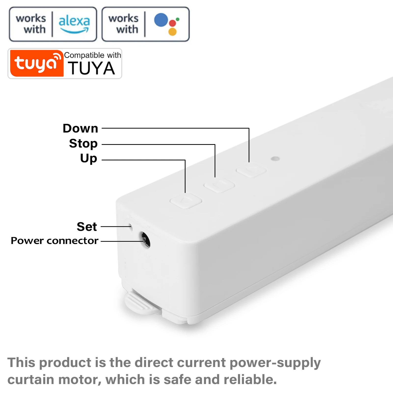 Tuya-接続されたモーターカーテン,Wi-Fi,M515egwt,ローラーブラインド,ボール,電気カーテン用モーター,GoogleHomeで動作