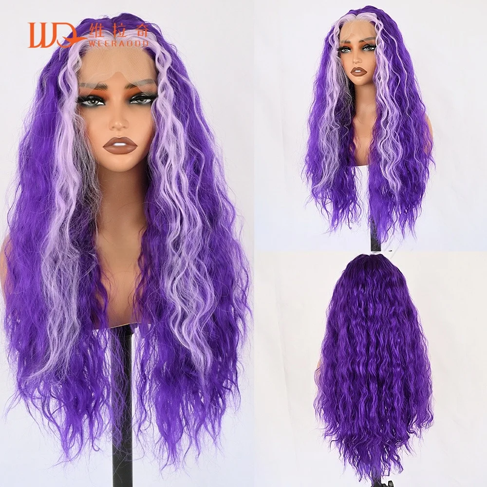 peluca-de-encaje-frontal-de-28-pulgadas-con-ondas-de-agua-morado-con-reflejos-morado-claro-sin-pegamento-cabello-sintetico-resistente-al-calor-encaje-13x4-densidad-del-150