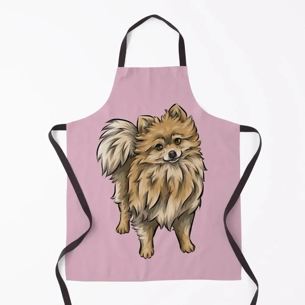 

Cute Pomeranian Cute Dog Art Apron Women's Kitchen For Men For Cosmetologist Things For The Home Apron