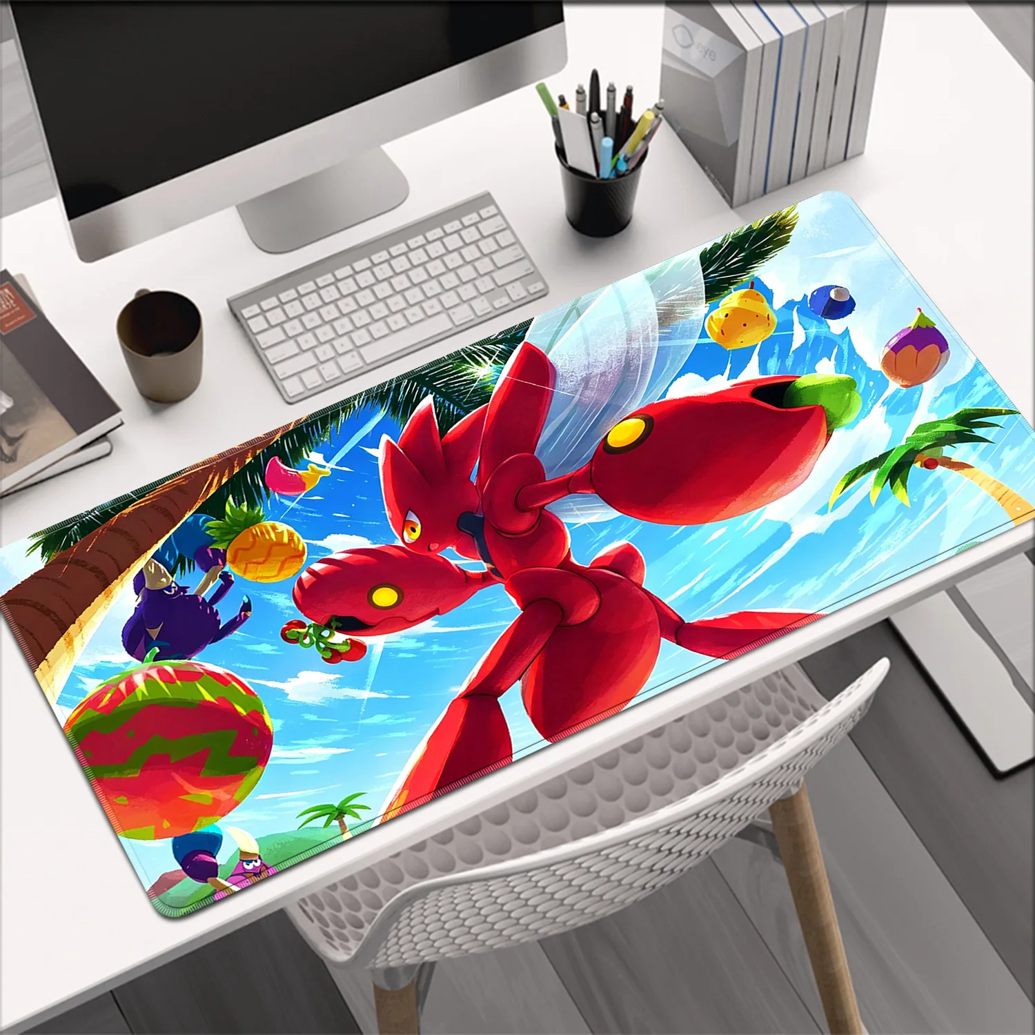 Cartoon HD-Druck Scizor Anime Mauspad Großes Gamer-Tastatur-Pad P-Pokemon Schreibtisch-Mausmatte Gaming Notebook Büro Praktisches Mauspad