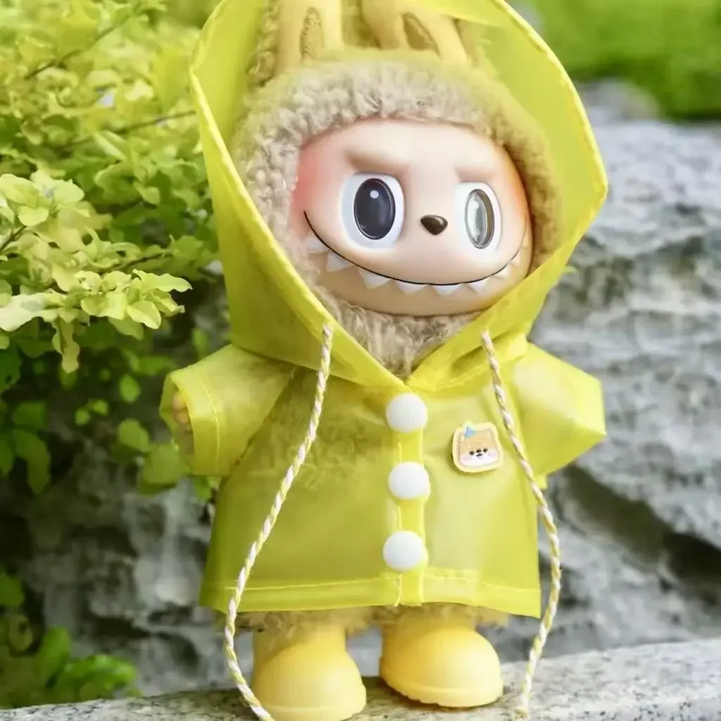 For 15/17cm Labubu Raincoat V1/v2/v3 Clothes Outfit 10cm Cotton Doll Clothes Animal Poncho Raincoat Hooded Cape Doll Accessories - Image 5