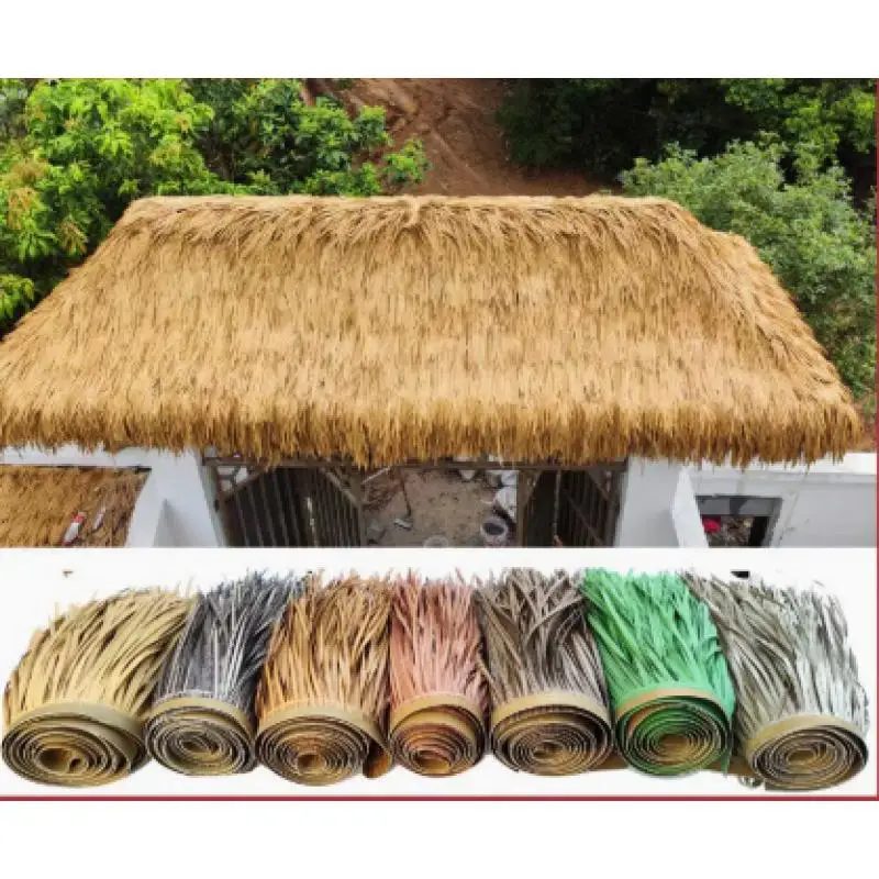 

6-10m Grass Artificial Thatch Roofing For Outdoor Garden Patio Umbrella Cover Straw Roof Thatch Simulation Panel Palm Thatch