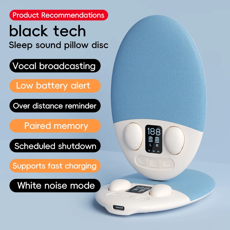 HaaYot Sleep Wireless Earbuds 2-in-1 Bluetooth Pillow Speaker with White Noise,Timer Off,Linen Fabric,Side Sleepers Headset