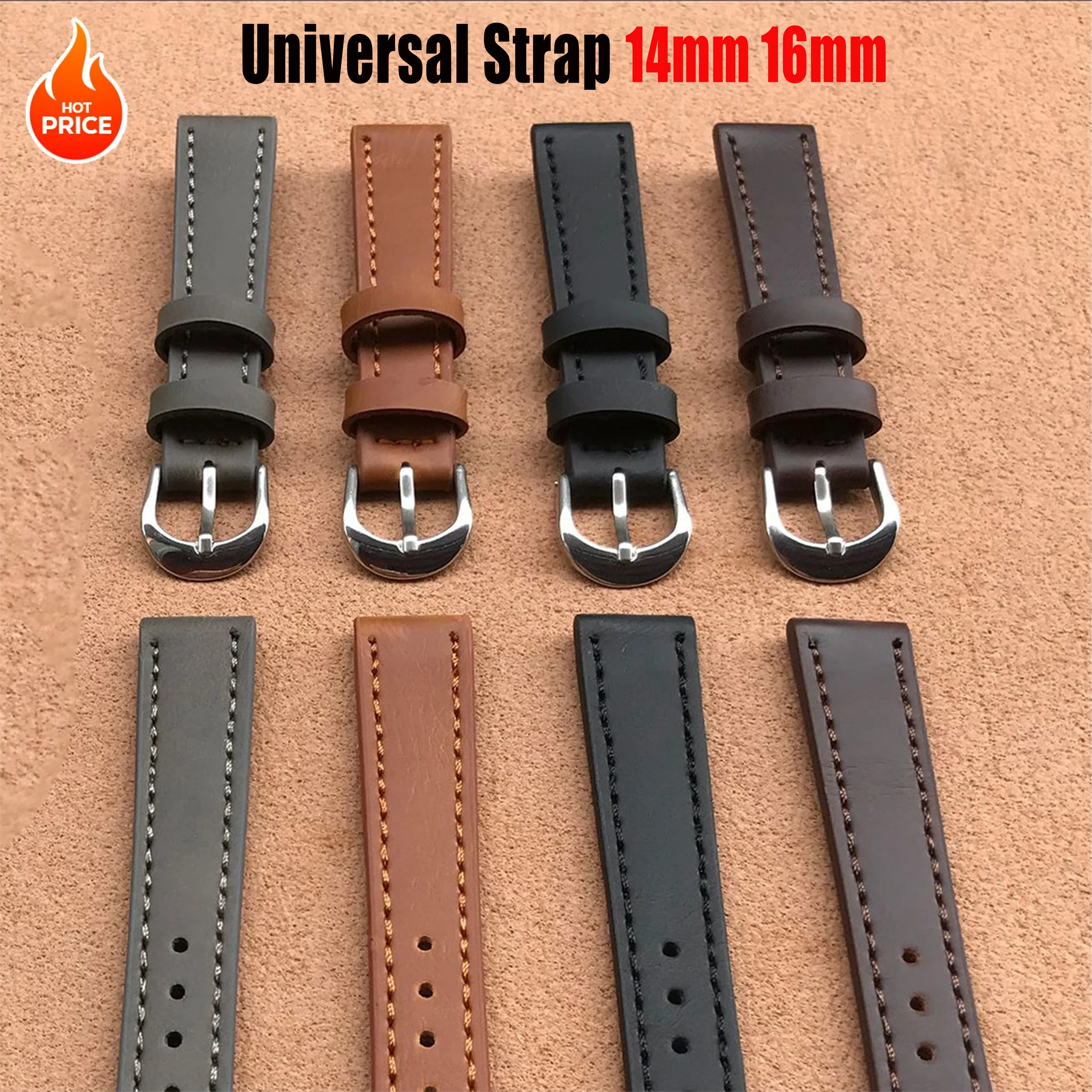 Smartwatch Vintage Watches For Women - Leder-Uhrenarmband, 14 mm, 16 mm, für