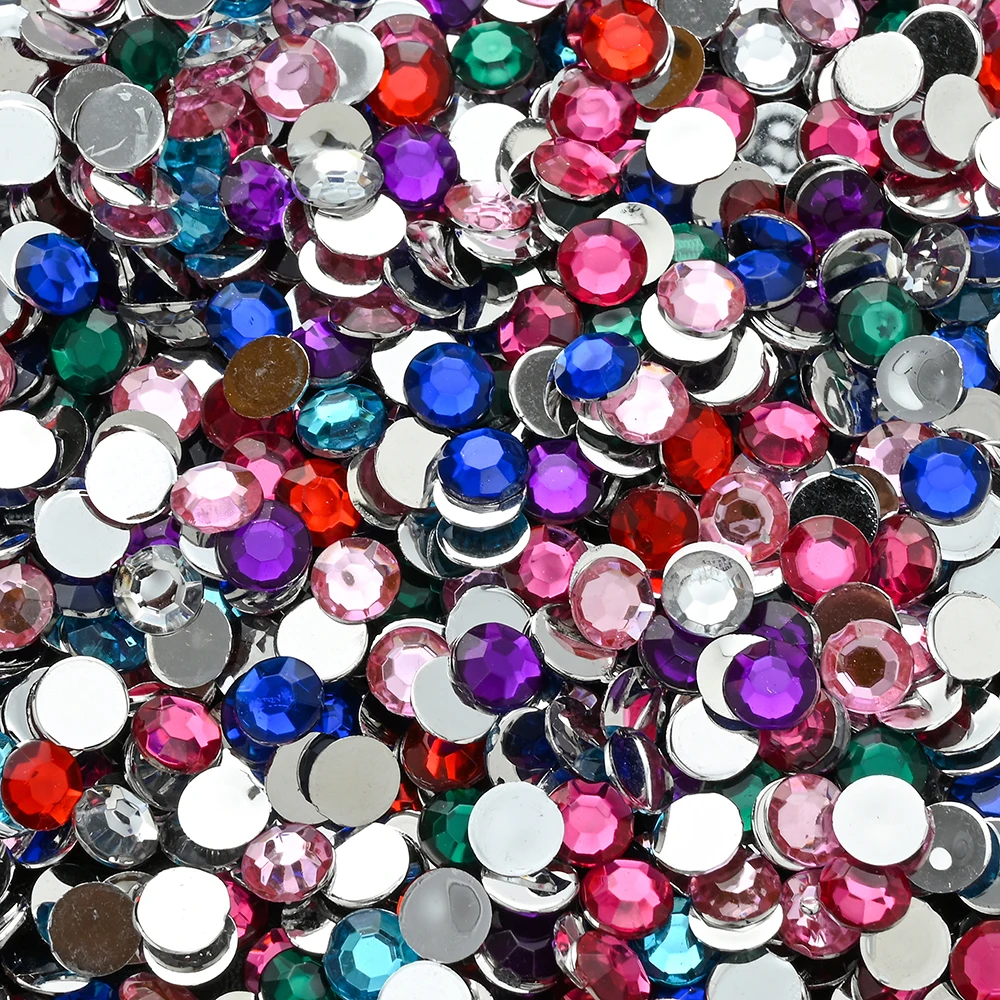 1100-2600 Stück 3/4/5/6mm Flachboden-Rundharz-Strasssteine für Nagelkunst, Schuhe, Kleidung und Schmuckherstellung für DIY-Handarbeiten – Detail 1