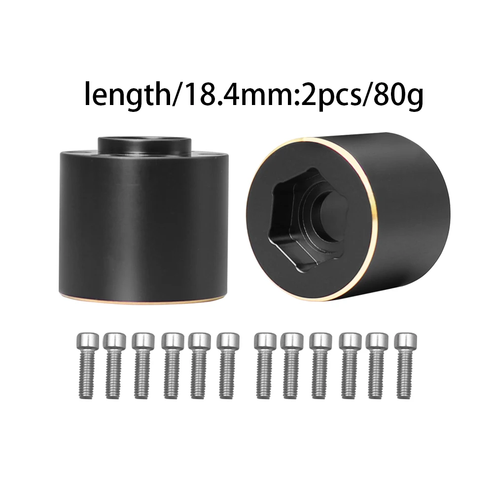 Messinggewichte, 12 mm Rad-Sechskantnabe, erweiterter Adapter für 1/10 RC Crawler 1,9 2,2 Zoll Räder, Felge, Axial SCX10, TRX4, Gegengewicht