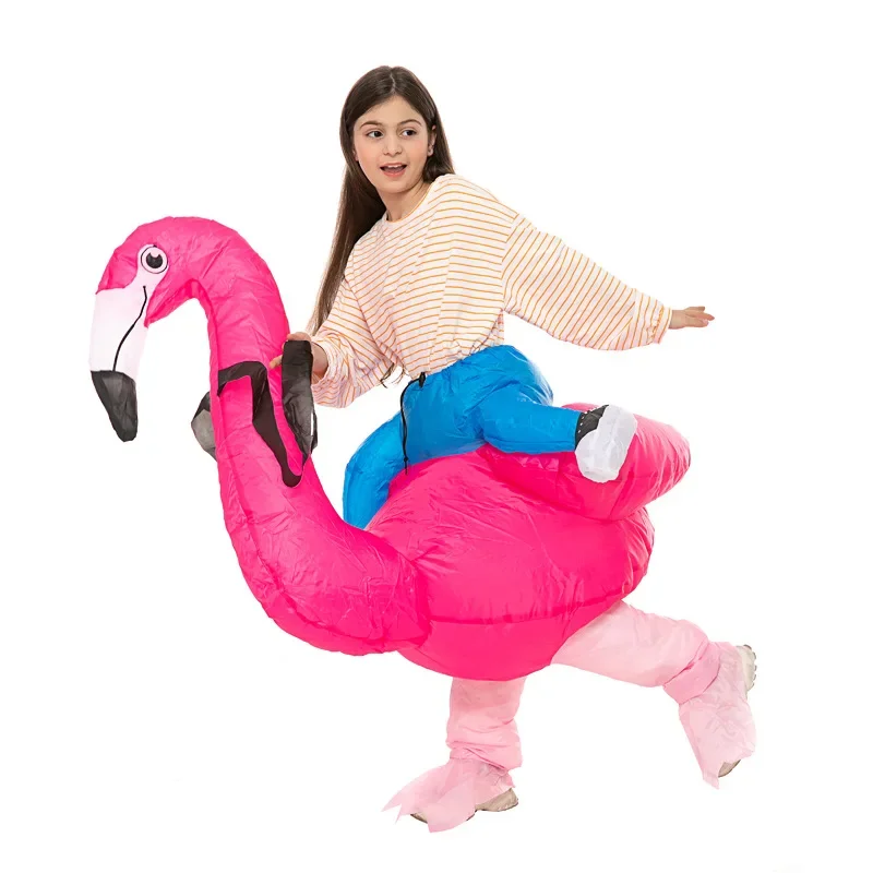 Trajes infláveis engraçados Flamingo Cosplay de carnaval Traje de Halloween para homens e mulheres Unisex Vestido de festa