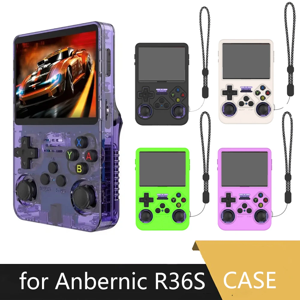 

R36S Case Silicone Cover for Anbernic R36S Retro Handheld Game Console Accessories Shell With Lanyard Shockproof Funda
