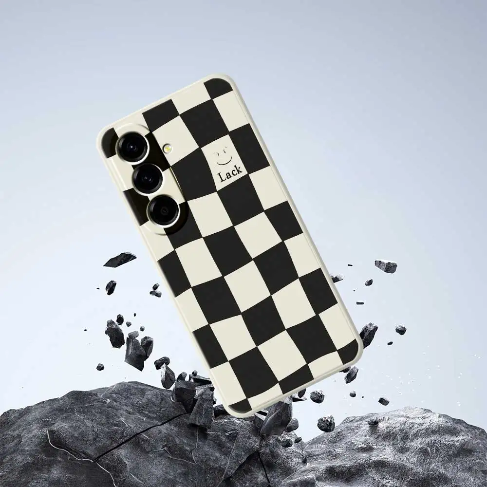 Checkeredรูปแบบเคสโทรศัพท์สไตล์สําหรับSamsung Galaxy A56 A32 A23 A22 5G A32 A23 4G A55 A54 A53 A52 A51 A35 A34 A31 นุ่ม