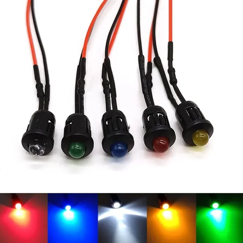 

220V,110V,48V,36V,24V,12V,9V,5V6V,3V 3mm Pre-Wired LEDs with Black Holders Emitting Diodes Bulb Lights for DIY Part