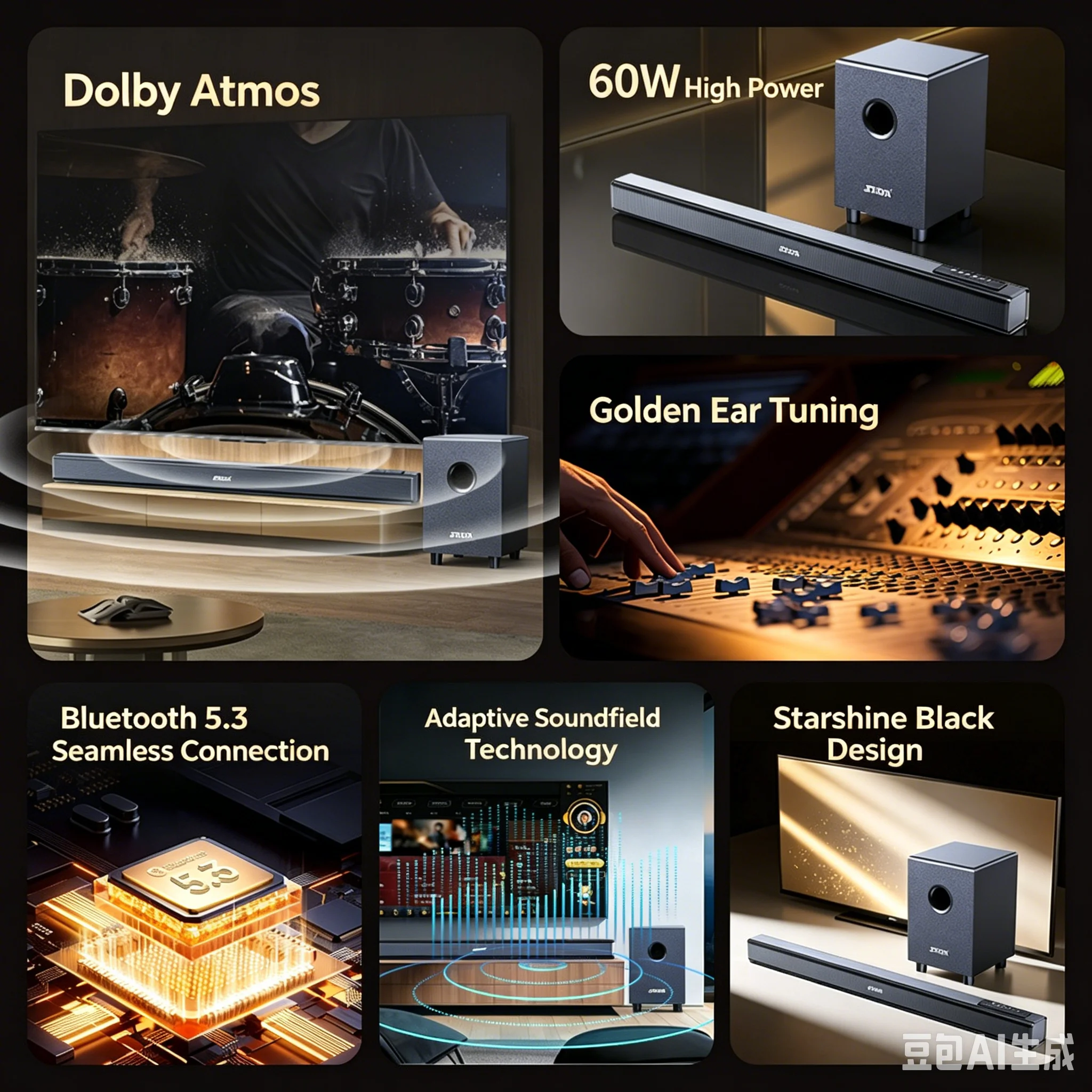 ซาวด์บาร์พร้อมซับวูฟเฟอร์, SAD - Home Cinema Gaming บทวิจารณ์และราคา