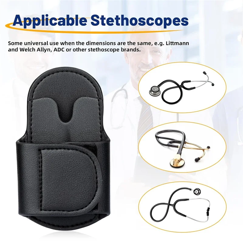 ABFI держатель для стетоскопа из искусственной кожи, зажим на бедро для Littmann и большинства стетоскопов, держатель для кобуры для стетоскопа, подходит для медсестры
