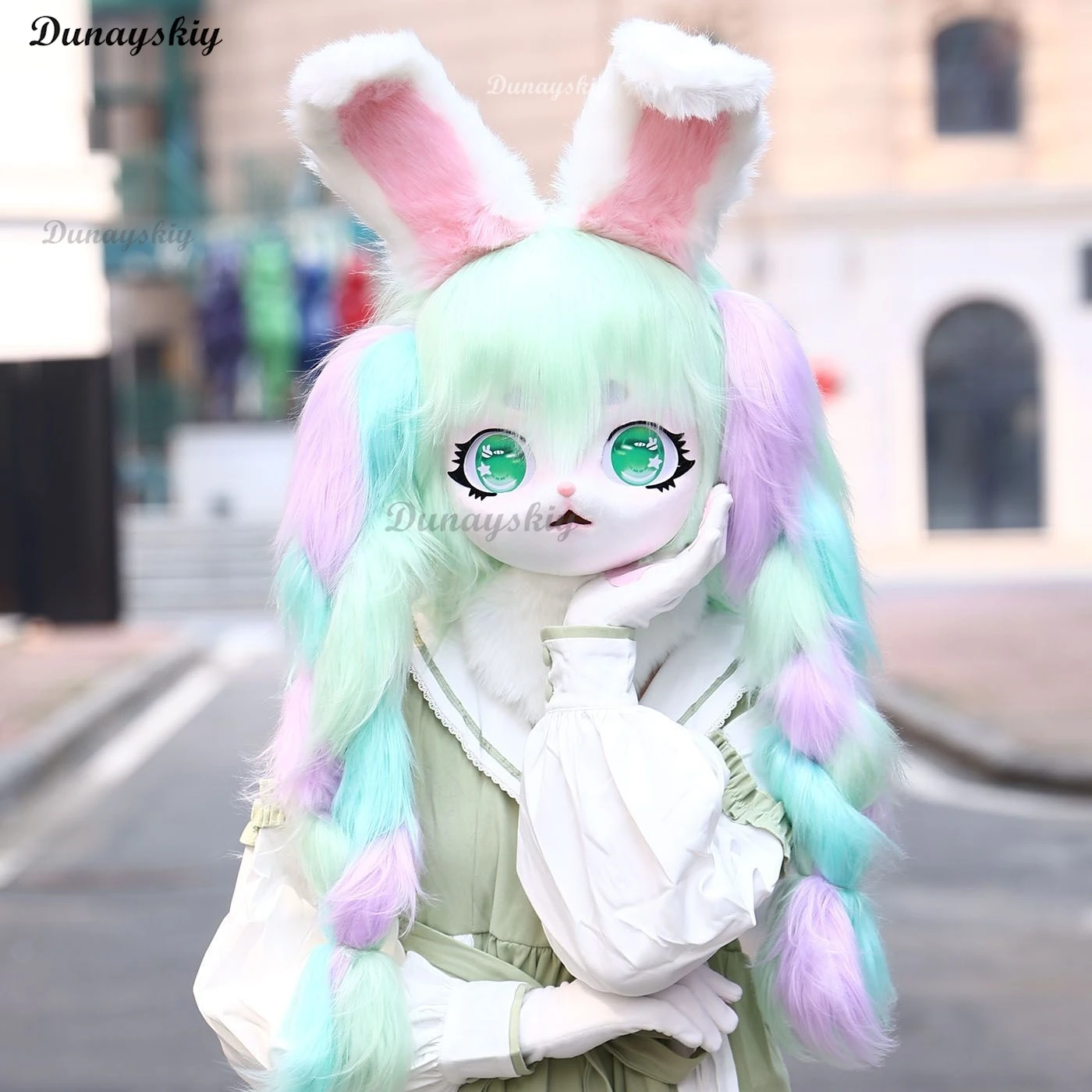 

Fursuit Cosplay Headset Furry Rabbit Beast Mask Cosplay Costume Paw Cute Head Base Comiket Furry Kig Kigurumi Animal Cat Costume