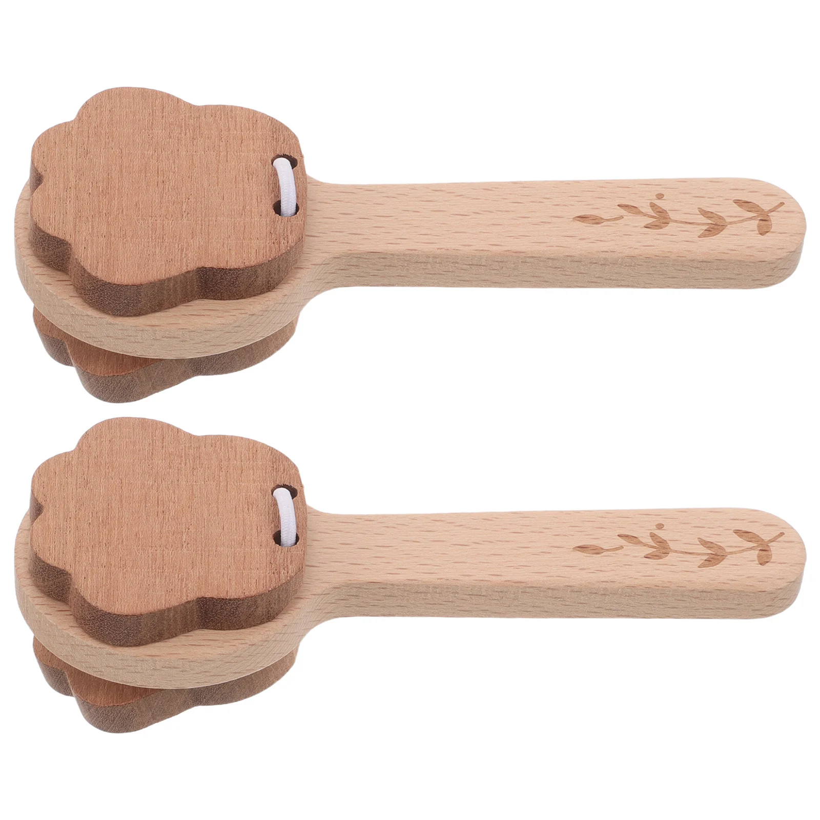 

2Pcs Wooden Paw Shape Castanets Hand Clappers Kids Music Instruments Educational Percussion Party Favor Sensory Development
