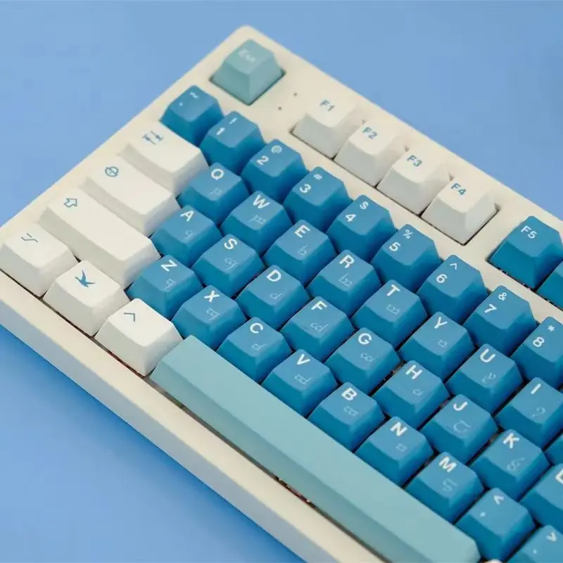 GMK sea mist love letter keycap 129 keys PBT original highly sublimated keycap suitable for ciy68 mechanical keyboard