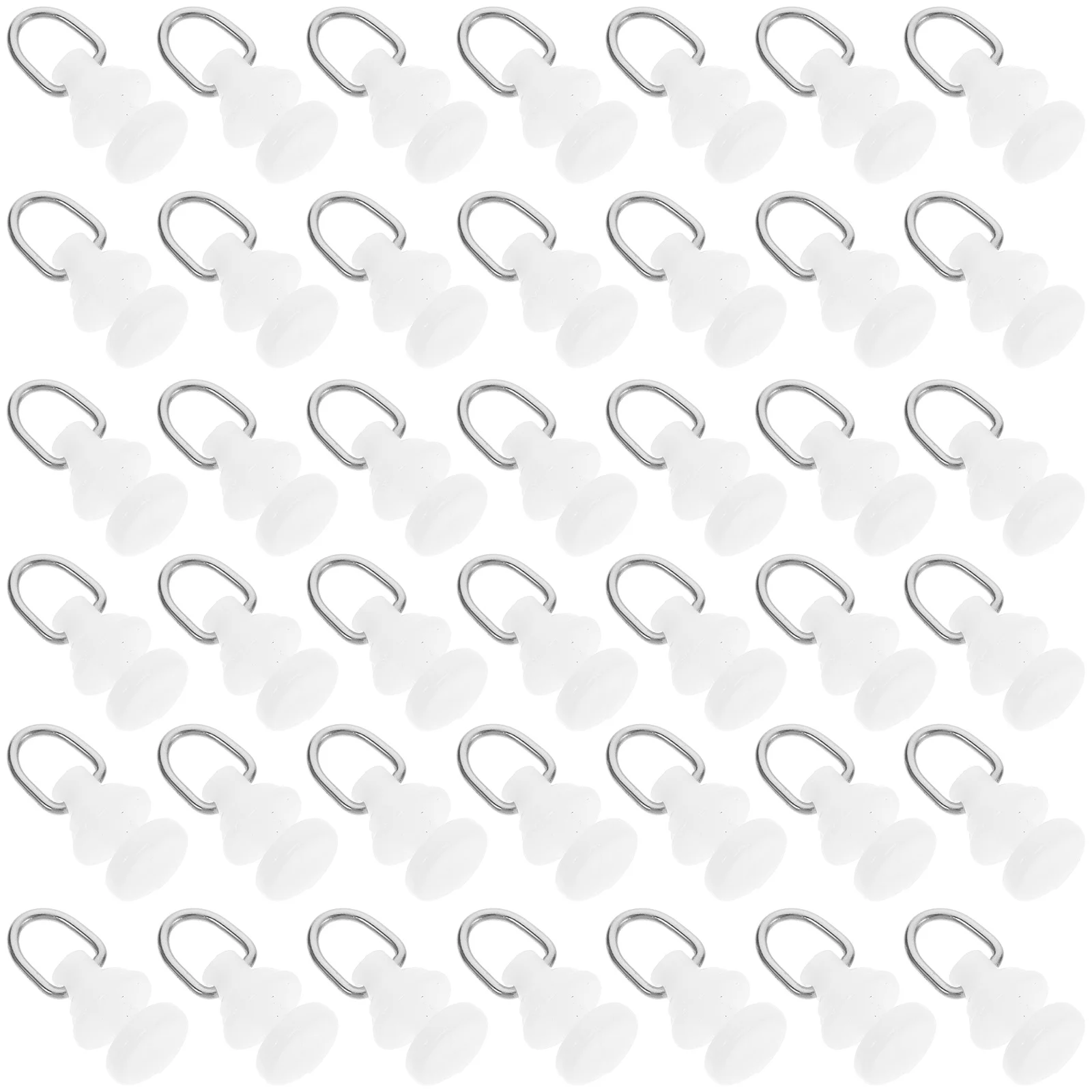 

50pcs Curtain Track Rollers White Pvc Beads Smooth Gliding Noiseless For Window Shower Curtains Home Office Hotel Use