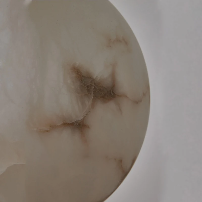 Spanish Marble Chandelier Bauhaus Dining Room Hotel Lobby Corridor Modern Round Ball Grape Pendant Light Marble Lampshade