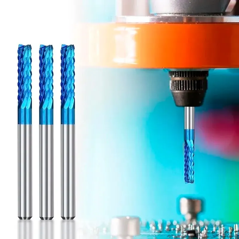 XCAN PCB Milling Cutter 10pcs 3.175 Shank 0.5-3.175mm Nano Blue Coated CNC End Mills Carbide Milling Cutter CNC Router Bit