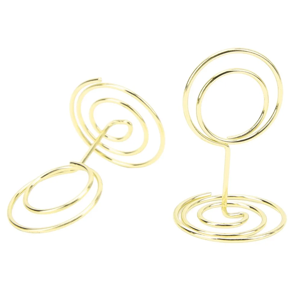 

20Pc Gold/Rose Gold Table Number Stands Round Shaped 50*31mm Picture Holder Mini Size Stable Name Card Holder Table Settings