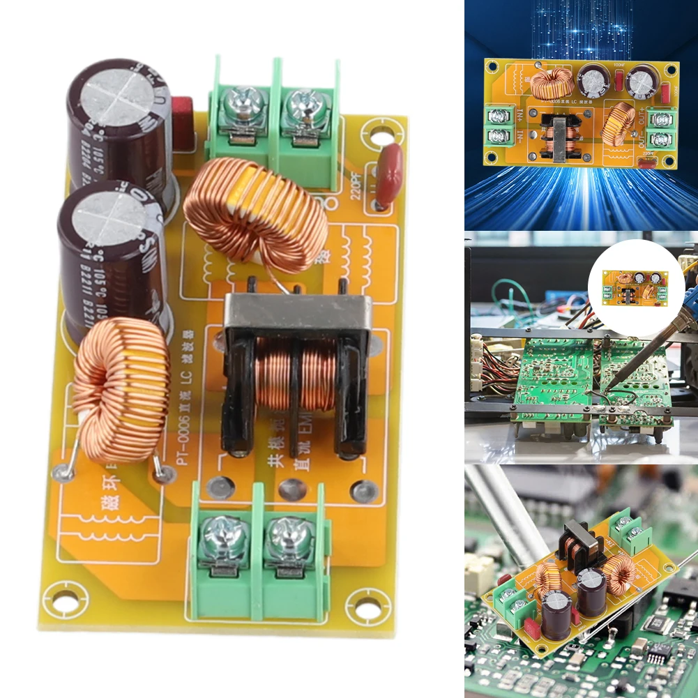 Filtr przeciwzakłóceniowy elektromagnetyczny Filtr DC LC 2A 4A 10A 20A Filtr EMI EMC FCC DC 12V Filtr zasilania wysokiej częstotliwości