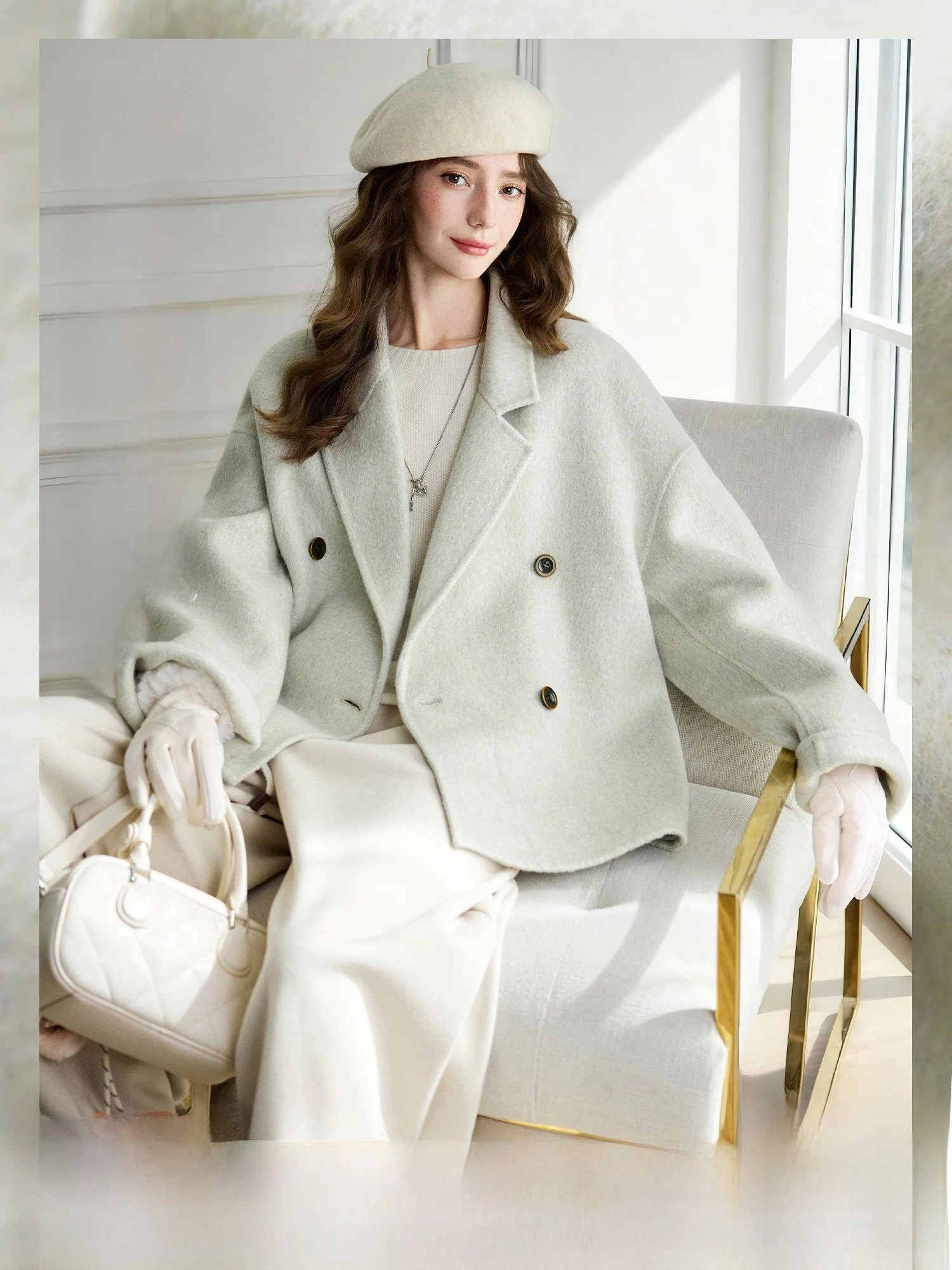 

Ane Coat High Weight Camel Wool Classic Long ort Autumn Winter Outerwear Simple Sle Loose Fit Fem Coat