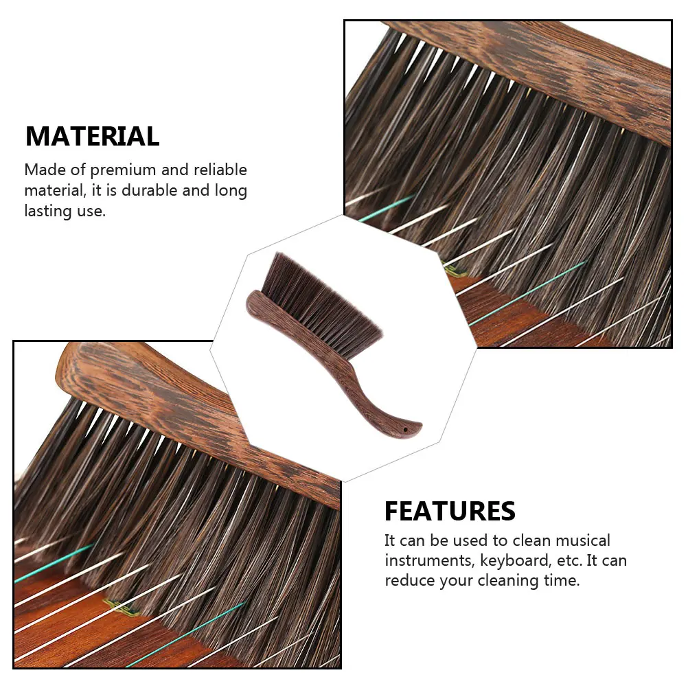Guzheng تنظيف مقبض خشبي متين ملحقات التنظيف الخشن أداة نظافة لوحة مفاتيح الموسيقى المحمولة أداة الاستخدام المنزلي #2