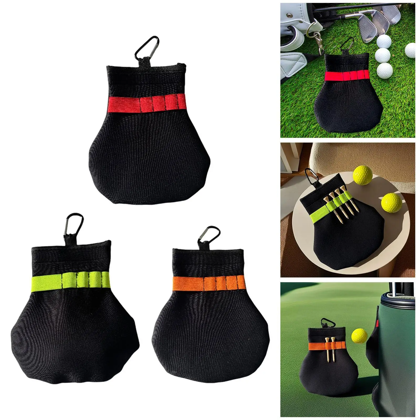 

Golf Balls Storage Bag Collecting Nylon Multipurpose Accessories Container Collector Carrier Golf Tee Holder Pouch for Men Women
