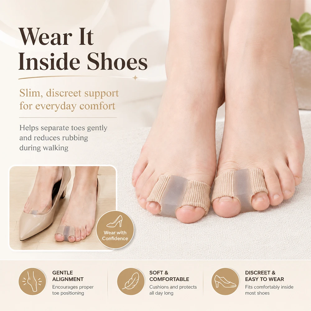 Hallux Valgus Bunion Corrector Two Toe Separator Orthotics Feet Bone Adjuster Thumb Straightener Pedicure Tools Care Aid