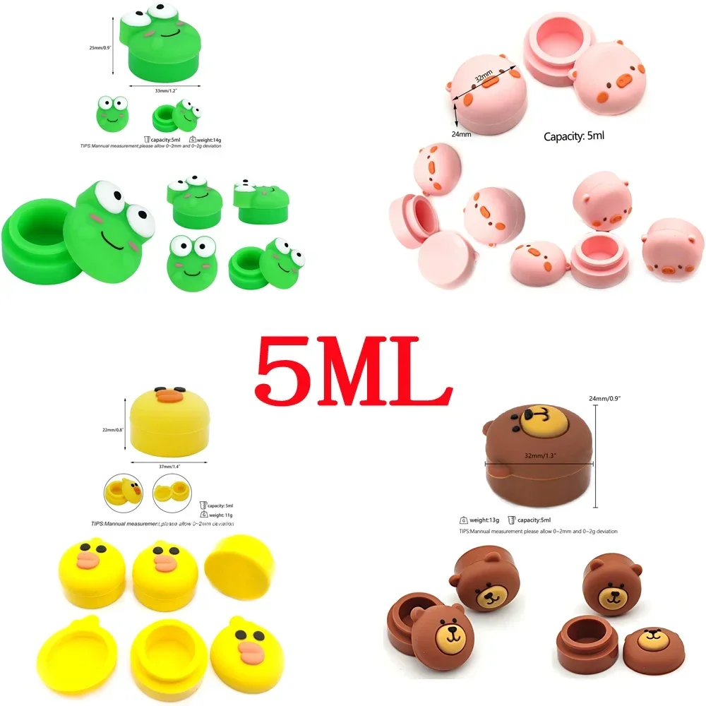 8Pcs 5ml Silicone Jar Face Cream Oil Jars Nonstick Containers Bottle Storage Box Cosmetic Makeup Home Case Accessories