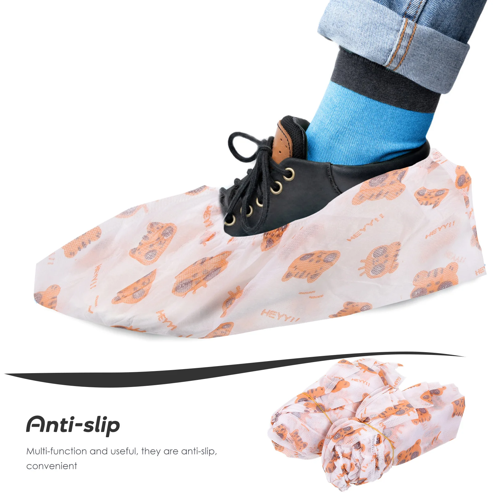 

50Pcs Waterproof Non-Slip Disposable Shoe Covers Durable Breathable Indoor Foot Covers Soft Comfortable Shoe Protector